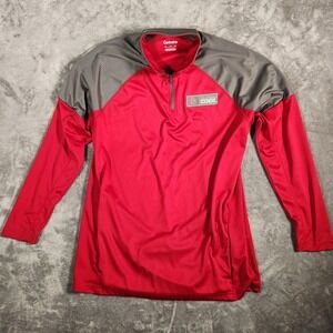 Oklahoma‎ Sooners Captivating Quarter Zip Pullover Shirt Men's XL Red Gray OU